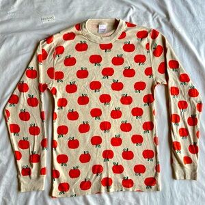 Hanna Andersson Pumpkin Unisex S 100% Organic Cotton adult L/S shirt